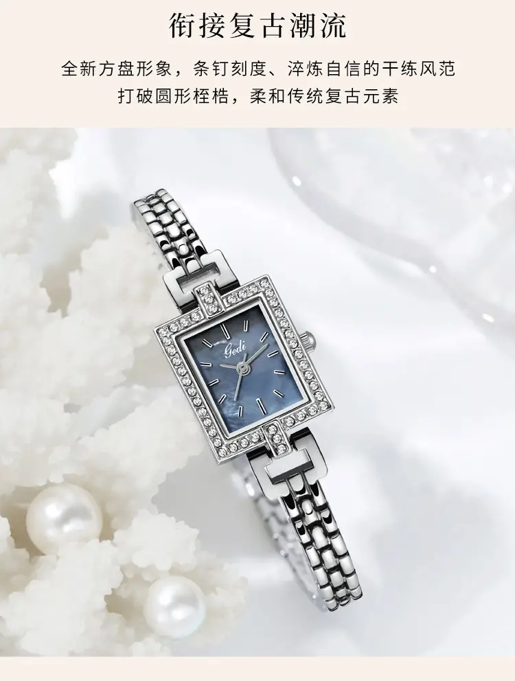 Women's Rose Gold Quartz Watch with Crystal Band — feature 3
