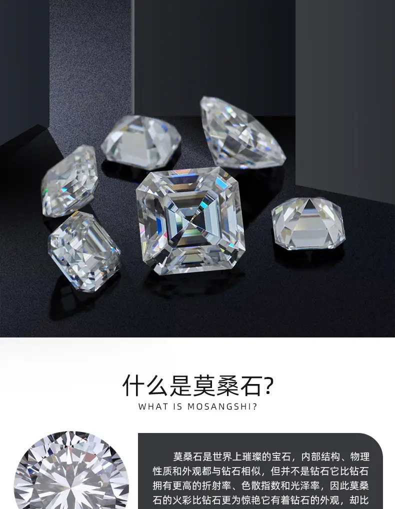 Moissanite Bare Stone Ascher D Color VVS Purity — feature 2