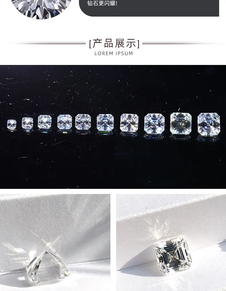 Moissanite Bare Stone Ascher D Color VVS Purity — feature 3