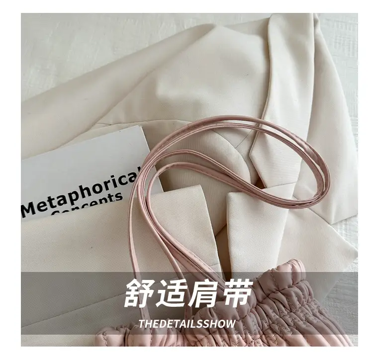 Black Pleated Shoulder Bag for Women 2024 Spring New Arrival — feature 4