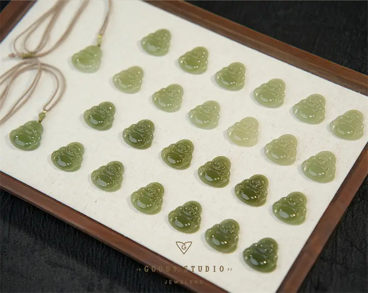 Afghan Jade Buddha Pendant Set Single Sided Maitreya — feature 4