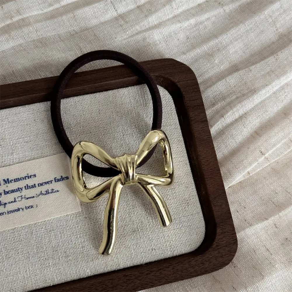 Japanese Metal Bow Hair Ring for Women Autumn Winter — feature 18