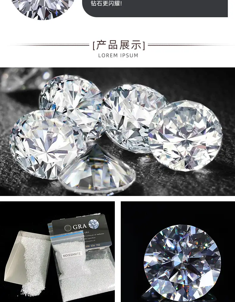 Moissanite Bare Stone Round DEFGH Set — feature 3
