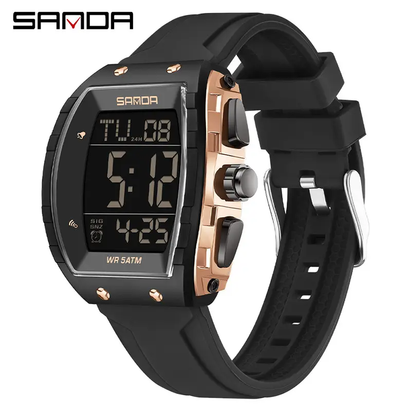Sanda Black Digital Electronic Watch for Men Women - Image 14