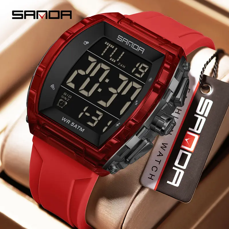 Sanda Black Digital Electronic Watch for Men Women - Image 20