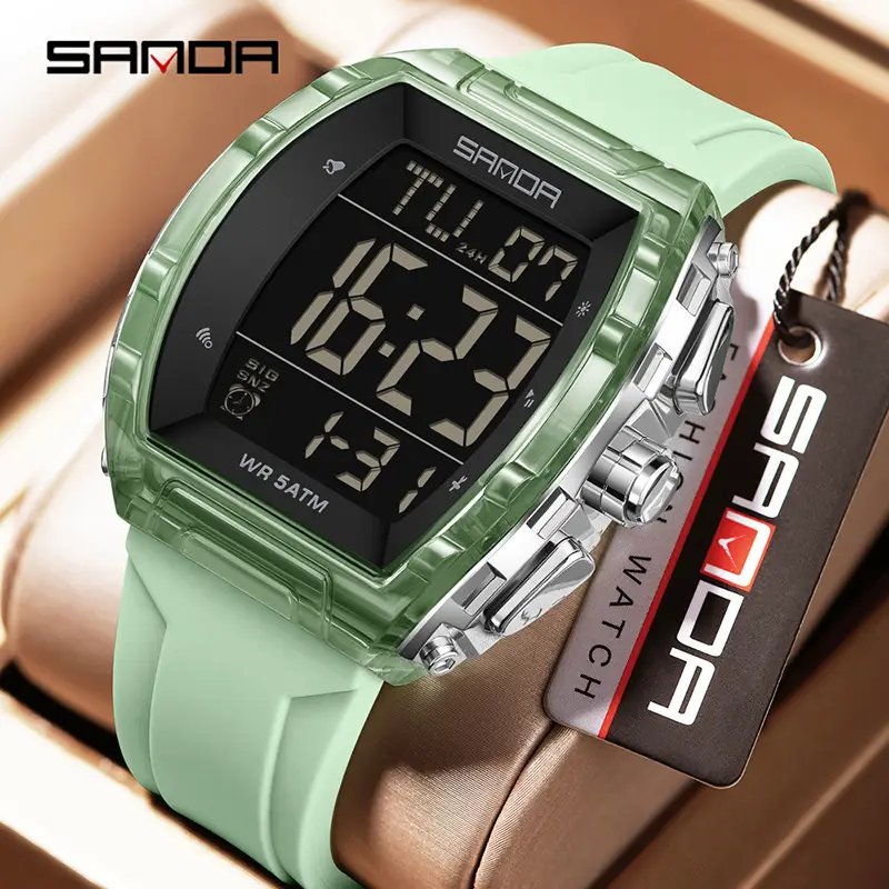 Sanda Black Digital Electronic Watch for Men Women - Image 22