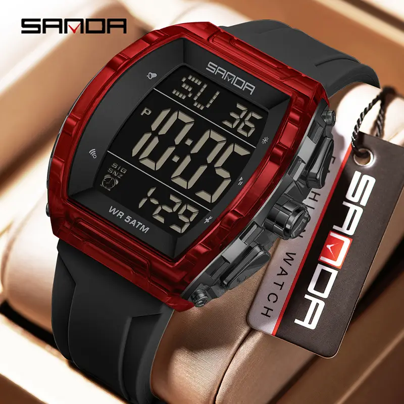 Sanda Black Digital Electronic Watch for Men Women - Image 24