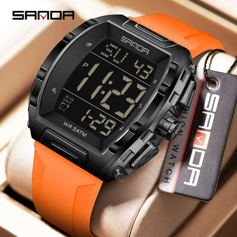 Sanda Black Digital Electronic Watch for Men Women - Image 26