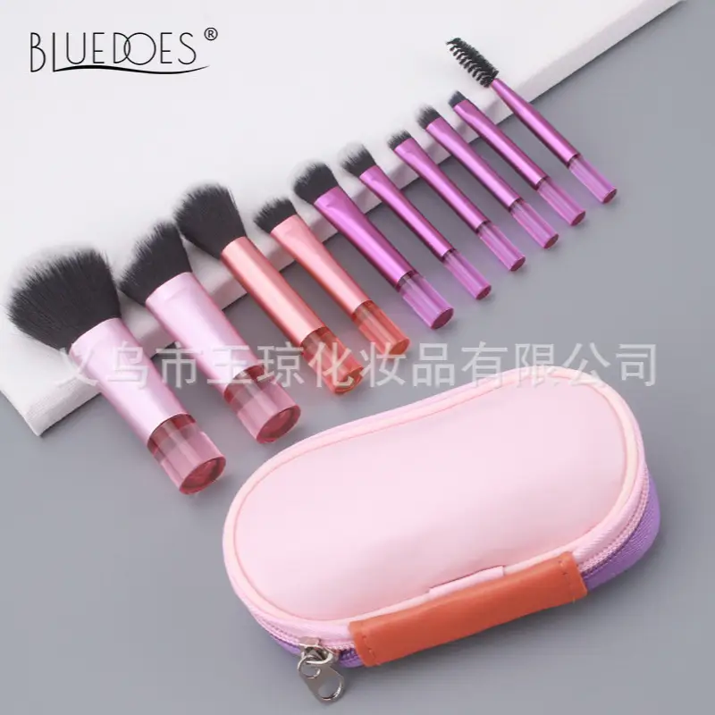 10-Piece Mini Makeup Brush Set with Crystal Handles - Image 11