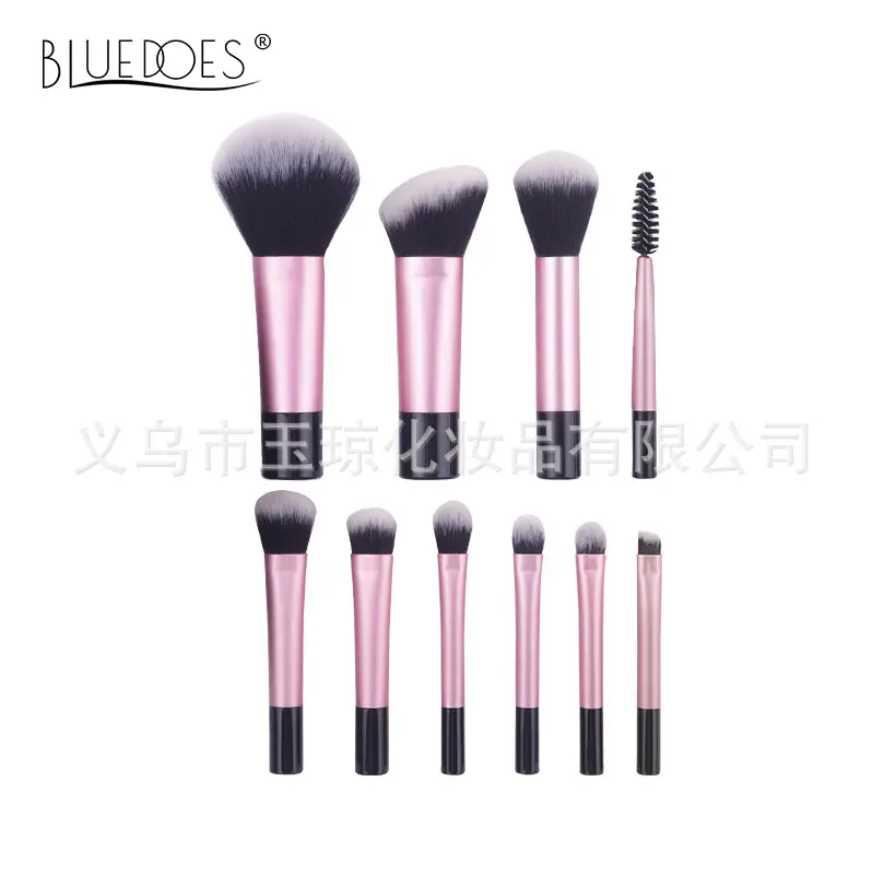 10-Piece Mini Makeup Brush Set with Crystal Handles - Image 2