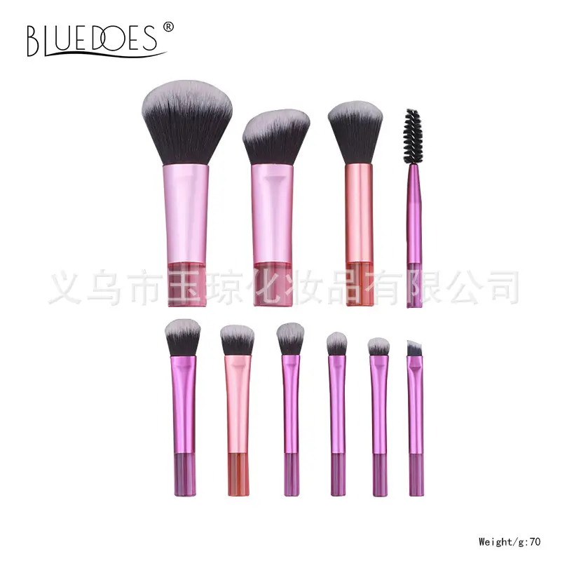 10-Piece Mini Makeup Brush Set with Crystal Handles - Image 3