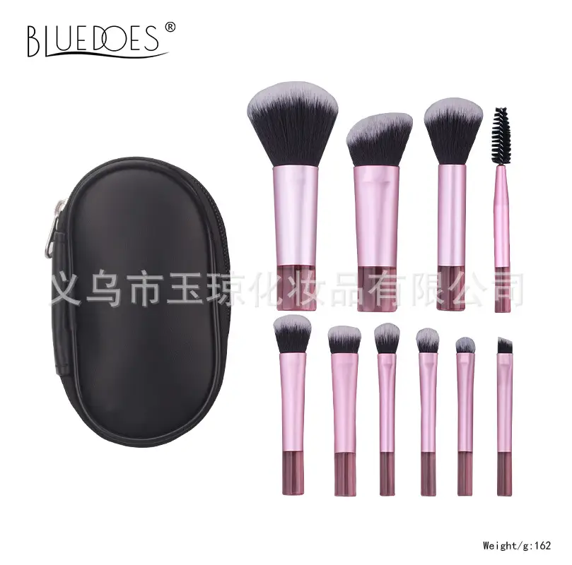 10-Piece Mini Makeup Brush Set with Crystal Handles - Image 4
