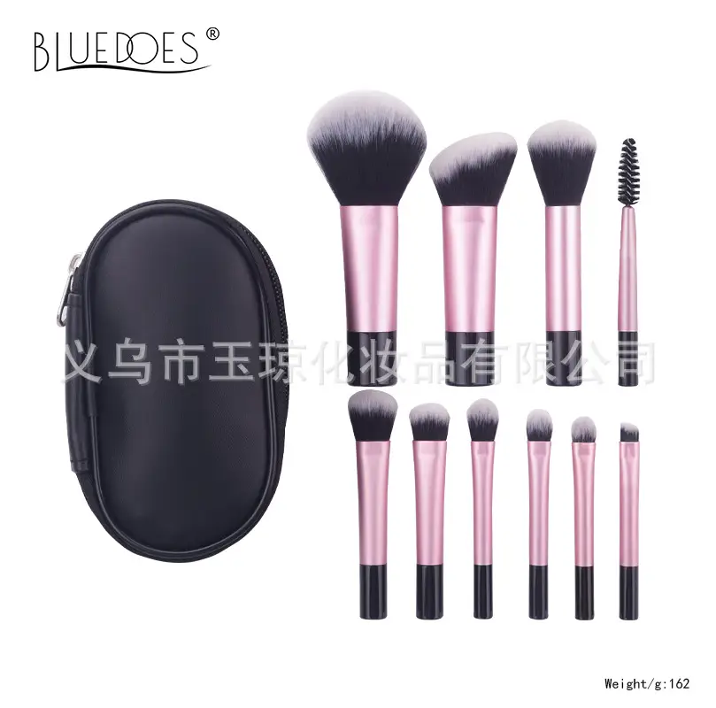 10-Piece Mini Makeup Brush Set with Crystal Handles - Image 5