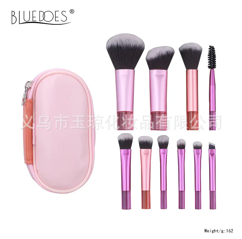 10-Piece Mini Makeup Brush Set with Crystal Handles - Image 6