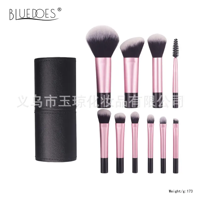 10-Piece Mini Makeup Brush Set with Crystal Handles - Image 8