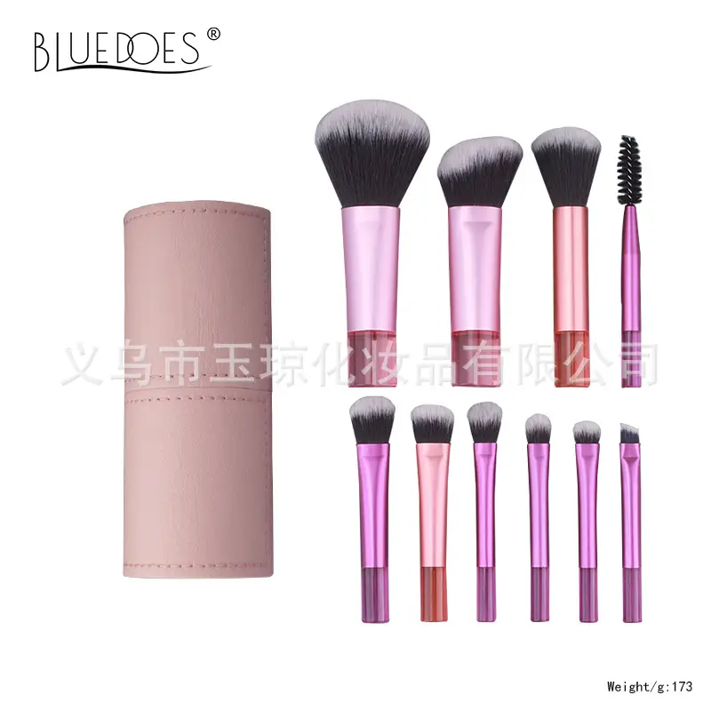 10-Piece Mini Makeup Brush Set with Crystal Handles - Image 9