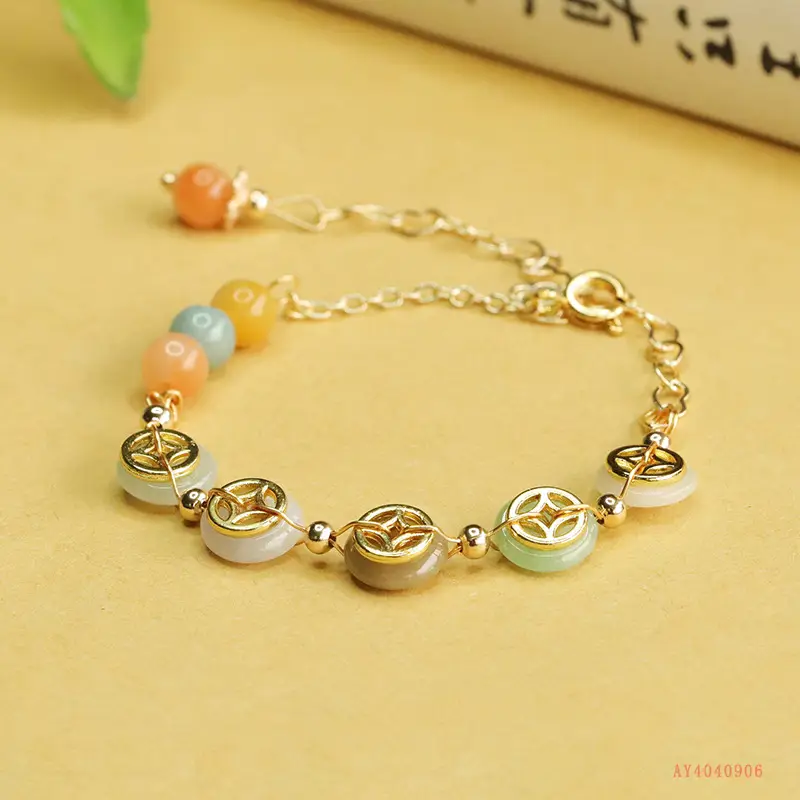 Jade Copper Coin Peace Bracelet for Women - Image 3