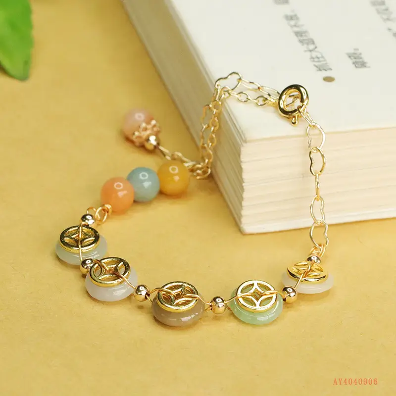 Jade Copper Coin Peace Bracelet for Women - Image 4