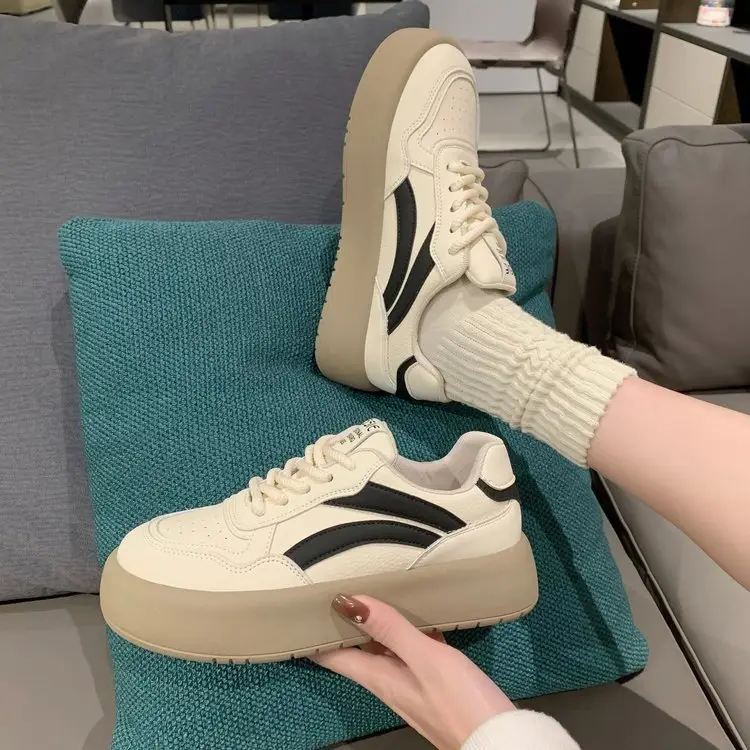 Color Matching Thick Sole German Training Shoes White Shoes Women's 2024 Spring New Arrival All-Match Explosions Casual Sports Sneakers Ins Trendy - Image 5