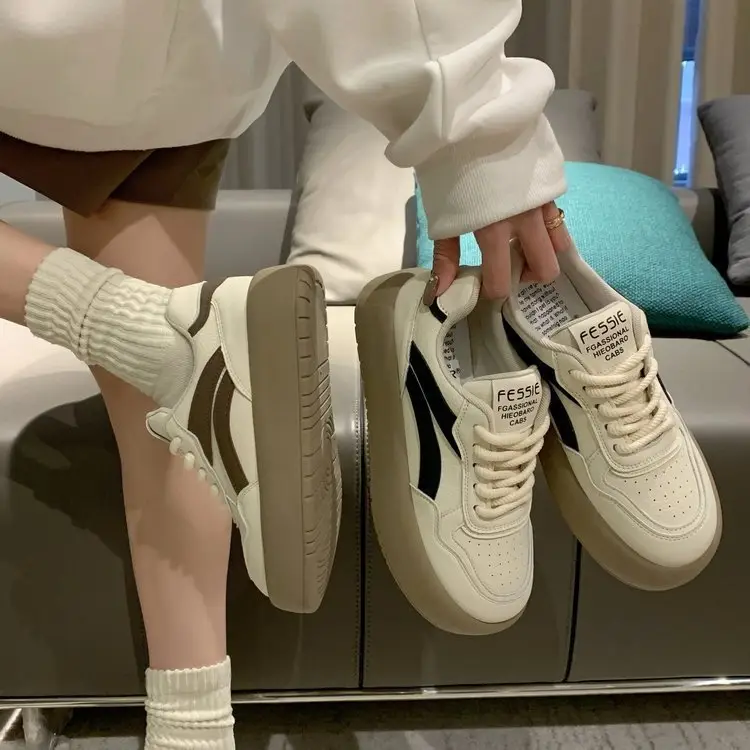 Color Matching Thick Sole German Training Shoes White Shoes Women's 2024 Spring New Arrival All-Match Explosions Casual Sports Sneakers Ins Trendy - Image 6