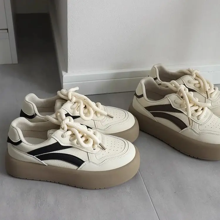 Color Matching Thick Sole German Training Shoes White Shoes Women's 2024 Spring New Arrival All-Match Explosions Casual Sports Sneakers Ins Trendy — feature 11