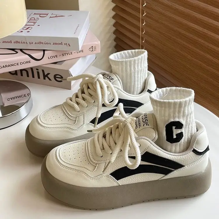 Color Matching Thick Sole German Training Shoes White Shoes Women's 2024 Spring New Arrival All-Match Explosions Casual Sports Sneakers Ins Trendy — feature 12