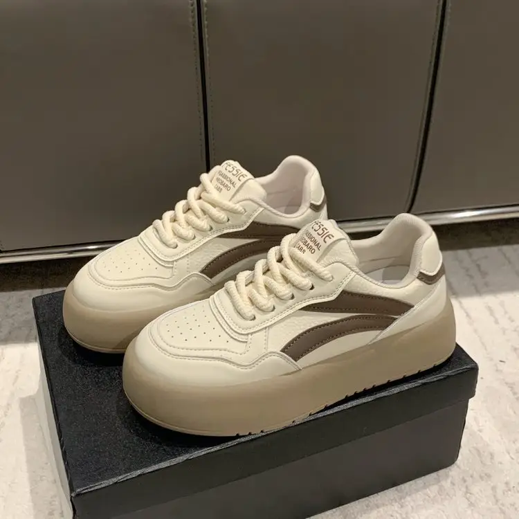 Color Matching Thick Sole German Training Shoes White Shoes Women's 2024 Spring New Arrival All-Match Explosions Casual Sports Sneakers Ins Trendy — feature 5