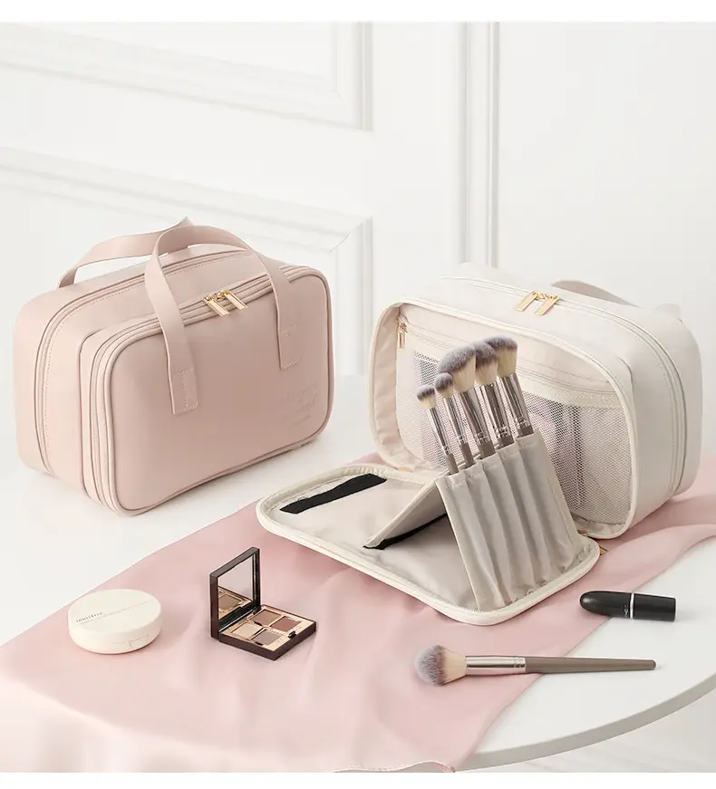 2025 Cross-Border New Cosmetic Bag Large Capacity Washing Pu Makeup Brush Bag Cosmetic Case Starting from One Batch Portable — feature 21