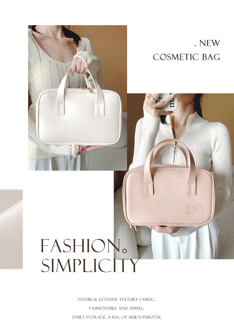 2025 Cross-Border New Cosmetic Bag Large Capacity Washing Pu Makeup Brush Bag Cosmetic Case Starting from One Batch Portable — feature 3
