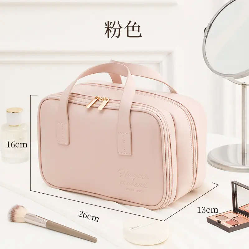 2025 Cross-Border New Cosmetic Bag Large Capacity Washing Pu Makeup Brush Bag Cosmetic Case Starting from One Batch Portable