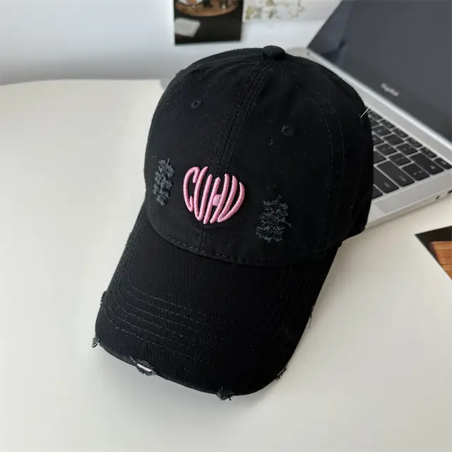 Love Embroidered Black Baseball Cap for Men Women - Image 2