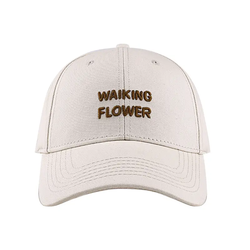 Women Walking Flower Beige Cap Baseball - Image 6