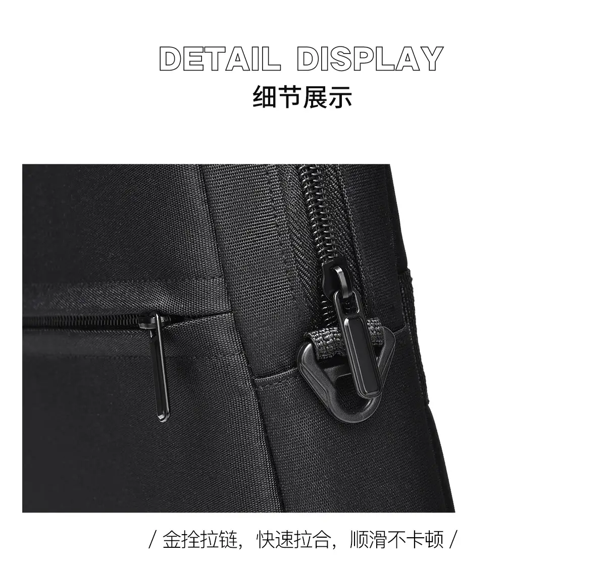 Large Capacity Crossbody Computer Bag for Men Women Black — feature 13