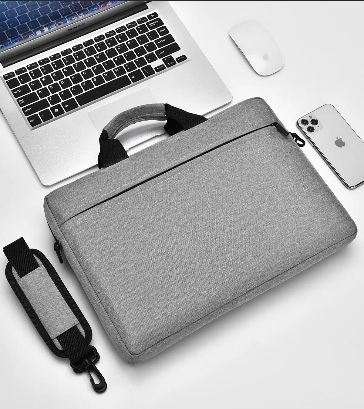 Large Capacity Crossbody Computer Bag for Men Women Black — feature 22