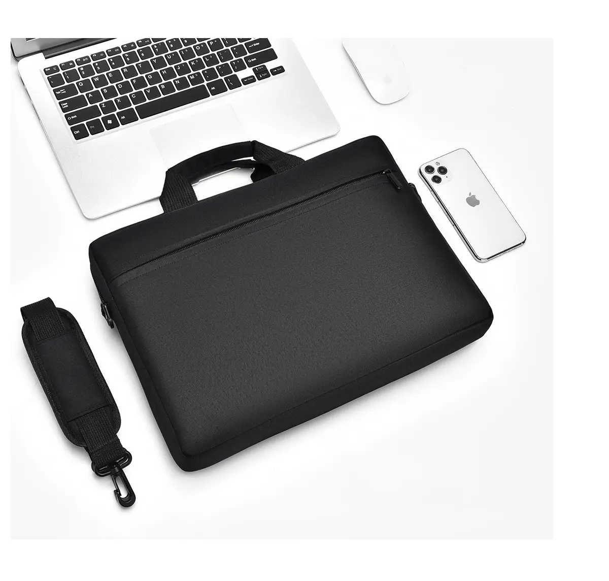 Large Capacity Crossbody Computer Bag for Men Women Black — feature 23