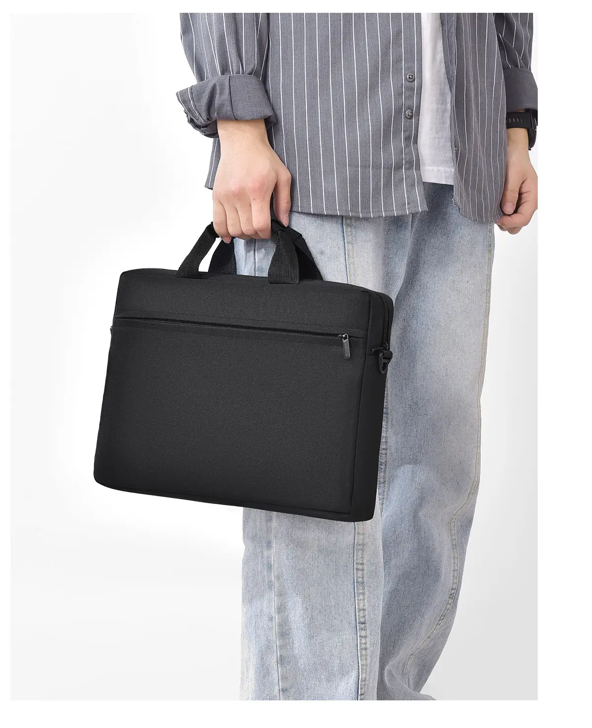 Large Capacity Crossbody Computer Bag for Men Women Black — feature 28