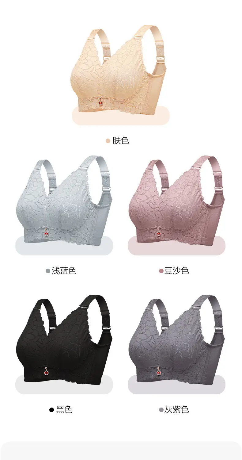 Women's Non-Steel Ring Push Up Bra Large Chest Anti Sagging — feature 14