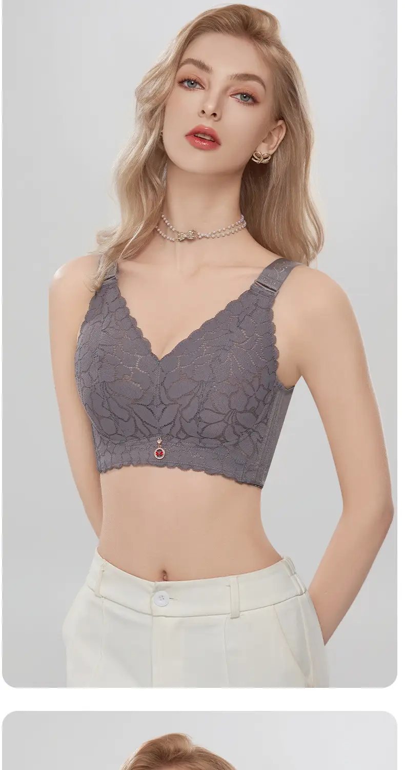 Women's Non-Steel Ring Push Up Bra Large Chest Anti Sagging — feature 21