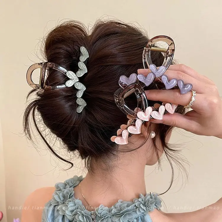 Korean Style Heart Shape Hair Clips for Women