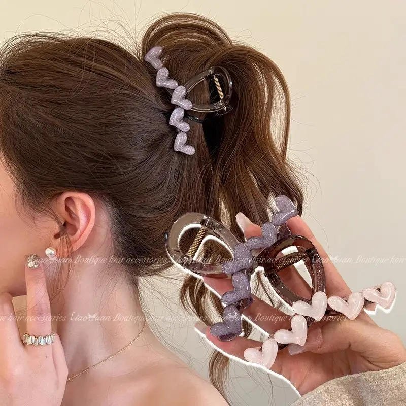 Korean Style Heart Shape Hair Clips for Women
