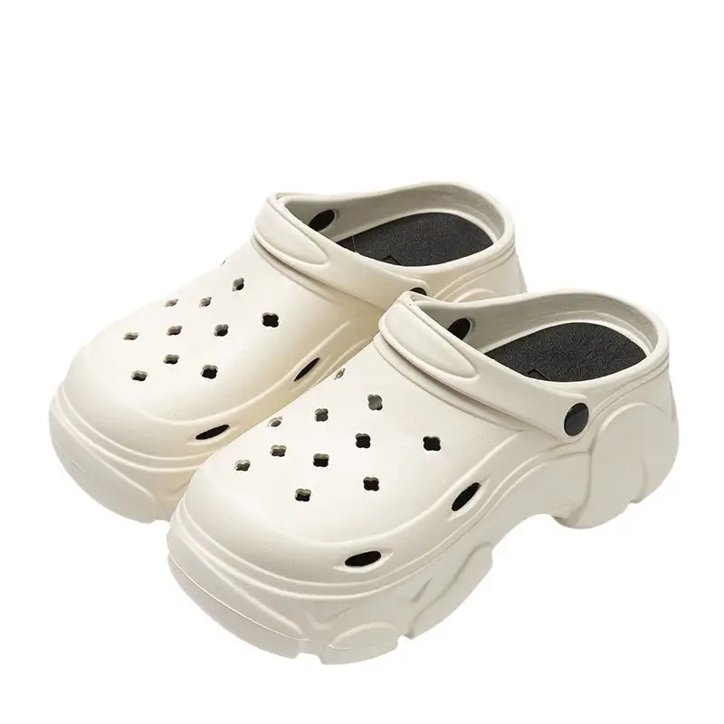 Thick Sole Cave Shoes Women's Summer Outer Wear 2024 New High-rise Non-slip Dung-feeling Beach Baotou Sandals for Summer