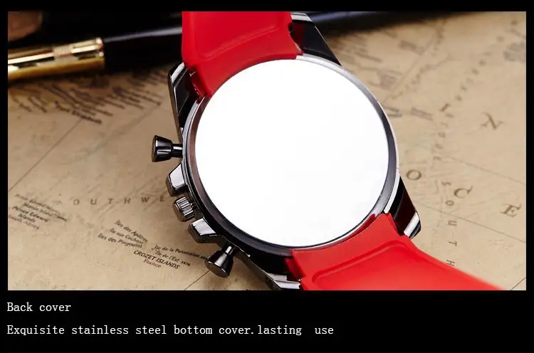 Orange Silicone Cross-Border Men's Quartz Watch — feature 12
