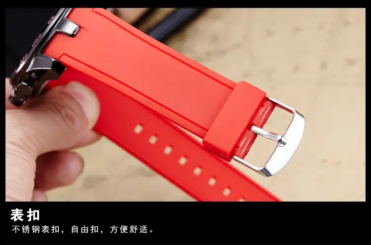 Orange Silicone Cross-Border Men's Quartz Watch — feature 9