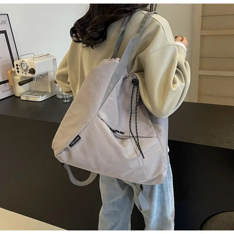 Women's Beige Drawstring Shoulder Bag 2024 New — feature 11