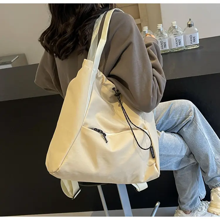 Women's Beige Drawstring Shoulder Bag 2024 New — feature 12