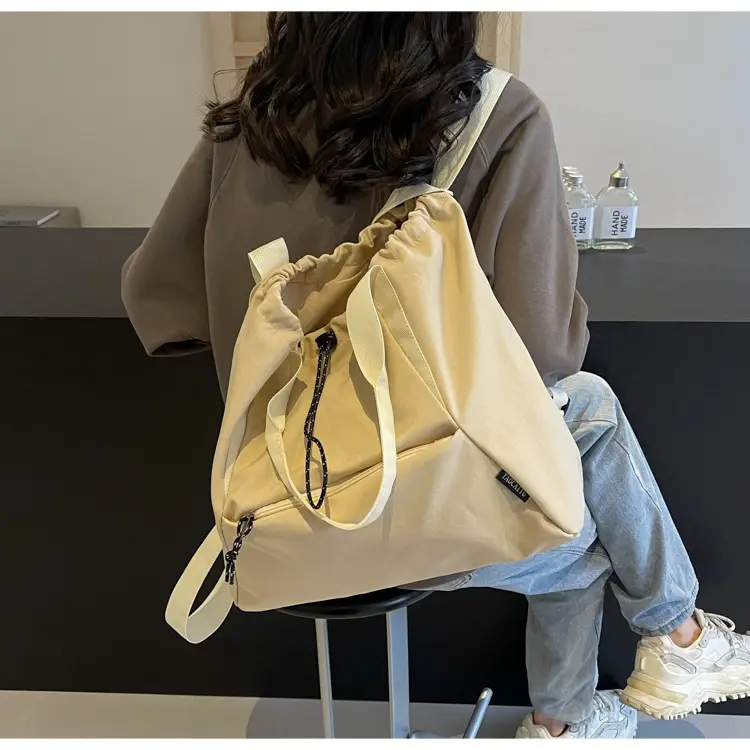 Women's Beige Drawstring Shoulder Bag 2024 New — feature 14