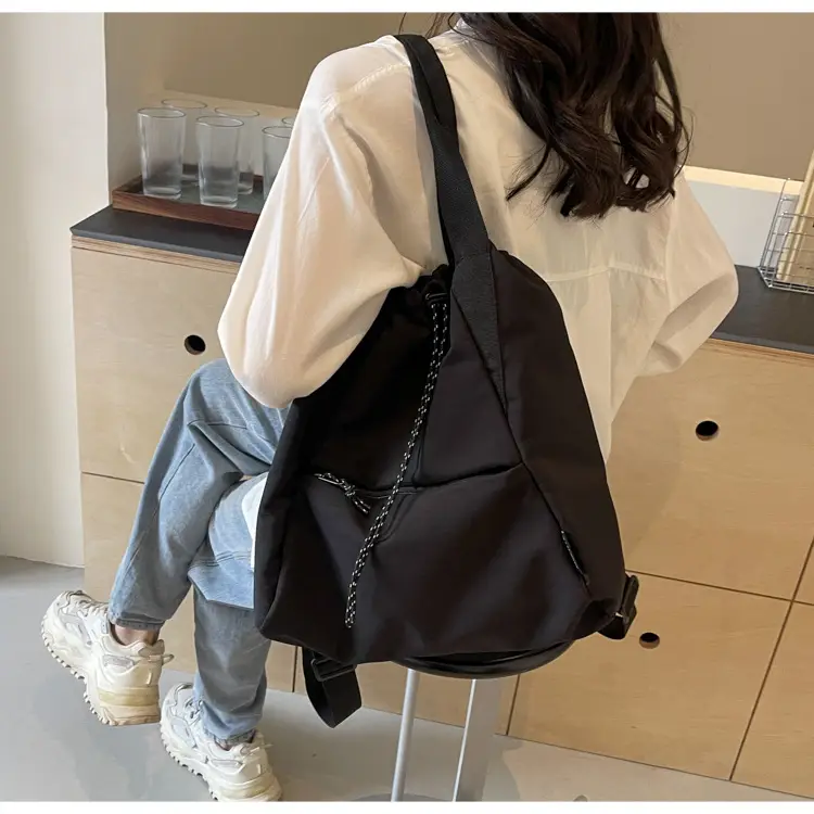 Women's Beige Drawstring Shoulder Bag 2024 New — feature 16