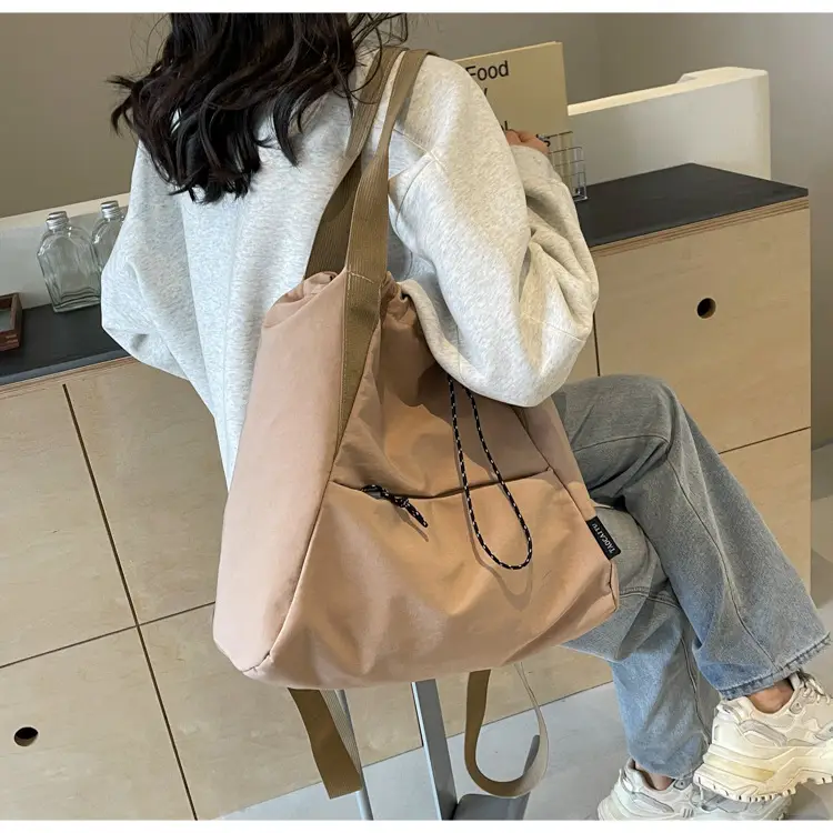 Women's Beige Drawstring Shoulder Bag 2024 New — feature 18