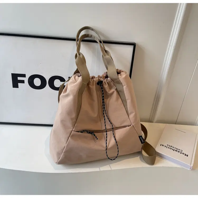 Women's Beige Drawstring Shoulder Bag 2024 New — feature 29