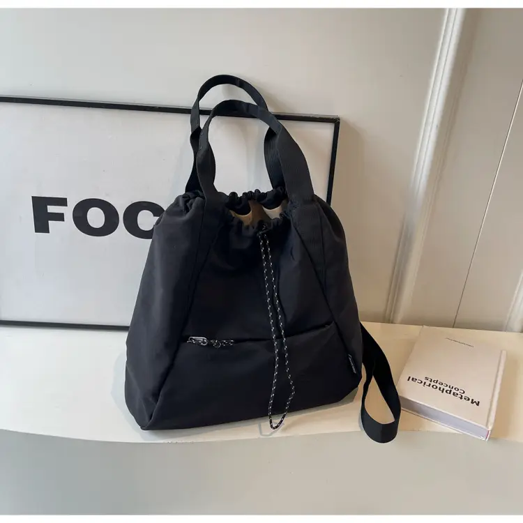 Women's Beige Drawstring Shoulder Bag 2024 New — feature 31
